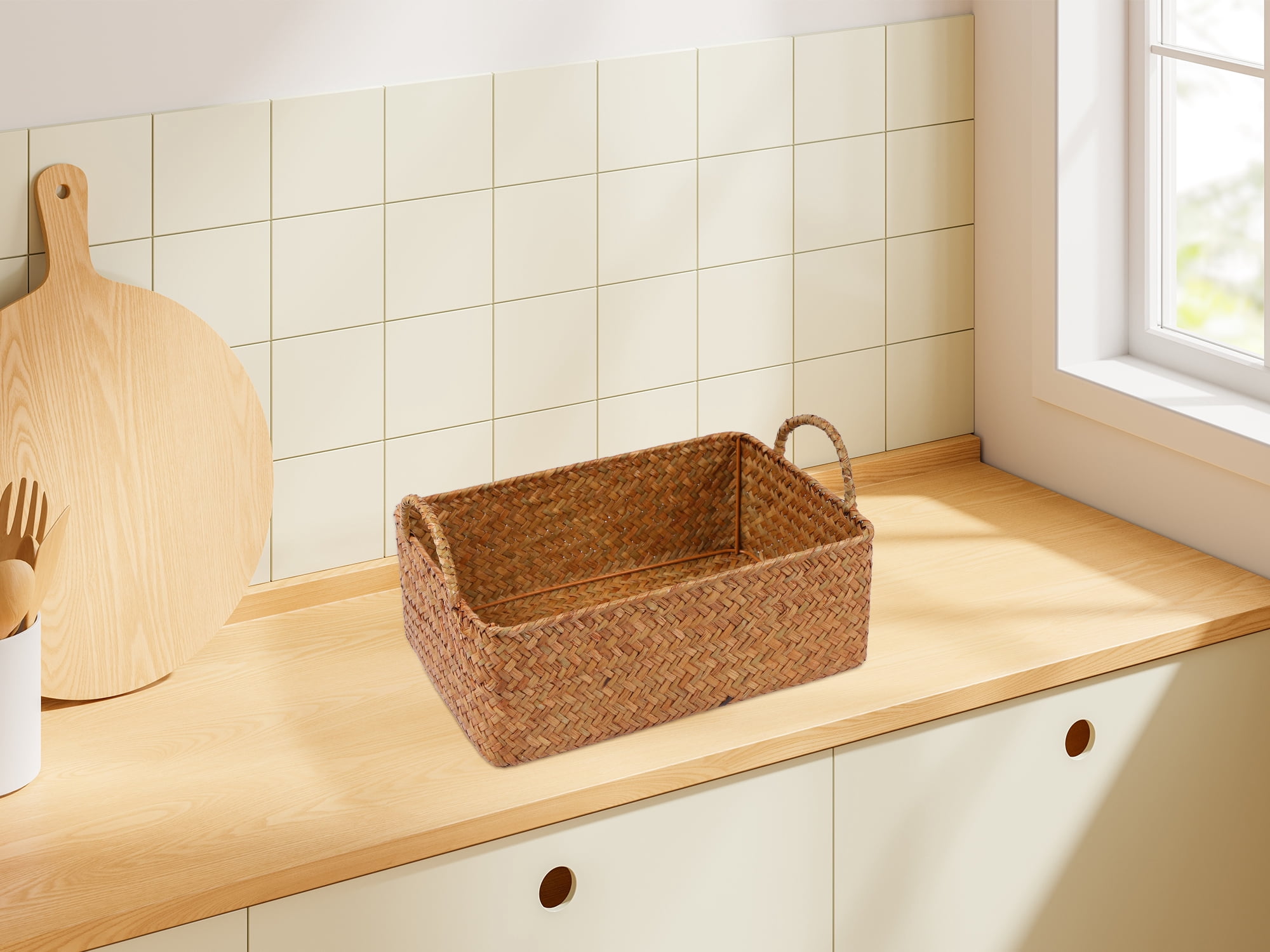 Unique Bargains 1 Pack Basket for Organizing Storage Basket Brown 12.2*8.3*4.5in