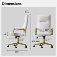 thumbnail image 5 of iooHug Ergonomic Office Chair with Memory Foam, High Back Adjustable Swivel Desk Chair, PU Leather Computer Gaming Chair with Lumbar Support and Armrests for Home Office, White, 5 of 6