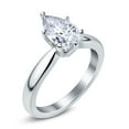 thumbnail image 2 of Solitaire Teardrop Simulated Cubic Zirconia Wedding Ring 925 Sterling Silver Size 10, 2 of 5