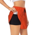 thumbnail image 3 of Lsque Orange Printed Women's Running Shorts with Liner Pockets,Elastic Quick Dry Workout Athletic Gym Yoga Shorts,Womens High Waist Shorts-XX-Large, 3 of 9