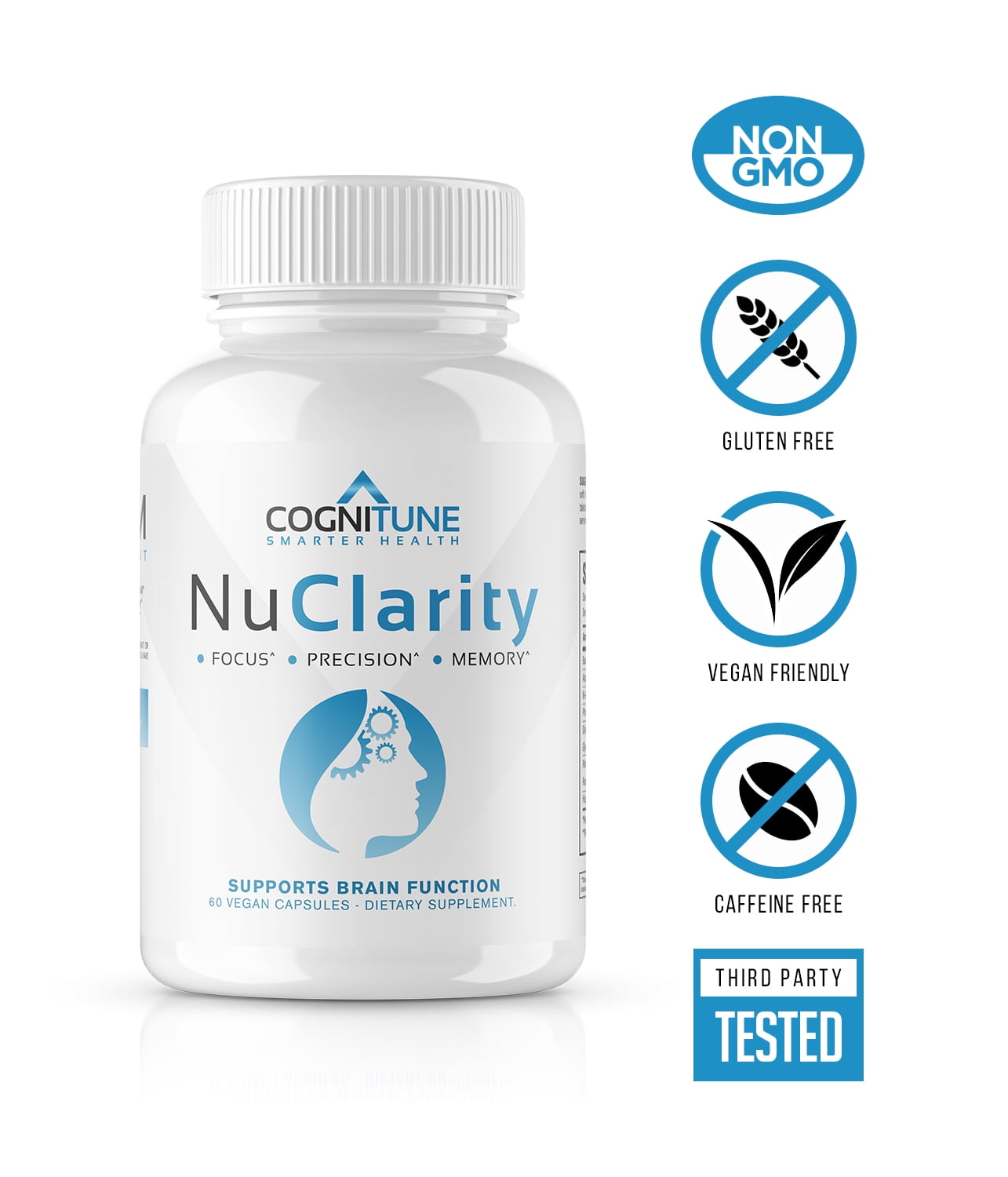 NuClarity Nootropic Brain Supplement for Focus & Mental Clarity with Ginkgo Biloba