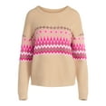 thumbnail image 5 of 99 Jane Street Women's and Women's Plus Fair Isle Pullover Sweater, Midweight, Sizes XS-4X, 5 of 5