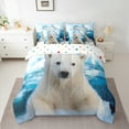 thumbnail image 3 of Manfei White Polar Bear 7 Pieces Bedding Comforter Set for Kids, Antarctic Animal Lover Full Bedding Set, Snow Mountain Reversible Fitted Sheet Flat Sheet, Luxury Bedroom Decor, 3 of 8