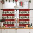 thumbnail image 3 of Christmas Pine Cones Sheer Curtains 54 Inches Long, Classic Red Buffalo Plaid Winter Light Filtering Window Curtains for Living Room/Bedroom, Rod Pocket Voile Sheer Drapes, 52"Wx54"L, 2 Panels, 3 of 9