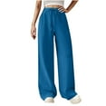 thumbnail image 2 of BVOFAR Women's Elastic Waist Wide Leg Pants Lounge Drawstring Pants Lightweight Cotton Linen Trousers Solid Color Loose Comfy Pant 2025, 2 of 8