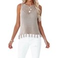 thumbnail image 3 of Women'S Summer Knit Tank Tops Racerback High Neck Sweater Vest, Dressy Casual Outfits Color XL, 3 of 8