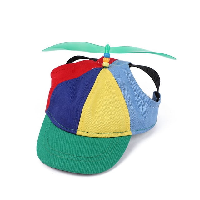 Chapeau d'Hélice pour Animaux de Compagnie Coloré Mignon Résistant au Soleil Respirant Réglable Remplacement Été Été Décoratif Extérieur Casquette de Baseball Fournit Vert L