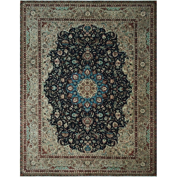 Heirloom Kashan Blue/Beige Rug, 9'1" x 12'1"