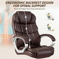 thumbnail image 5 of HYJY Office Chair High Back Computer Chair Ergonomic Desk Chair, PU Leather Adjustable Height Modern Executive Swivel Task Chair with Padded Armrests and Lumbar Support (Brown), 5 of 16