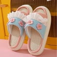 thumbnail image 2 of Winter Slippers for Women Thick Heel Open Toe Slip-on Outdoor Indoor House Slipper Winter Warm Home Shoes for Women Pink 7.5, 2 of 9