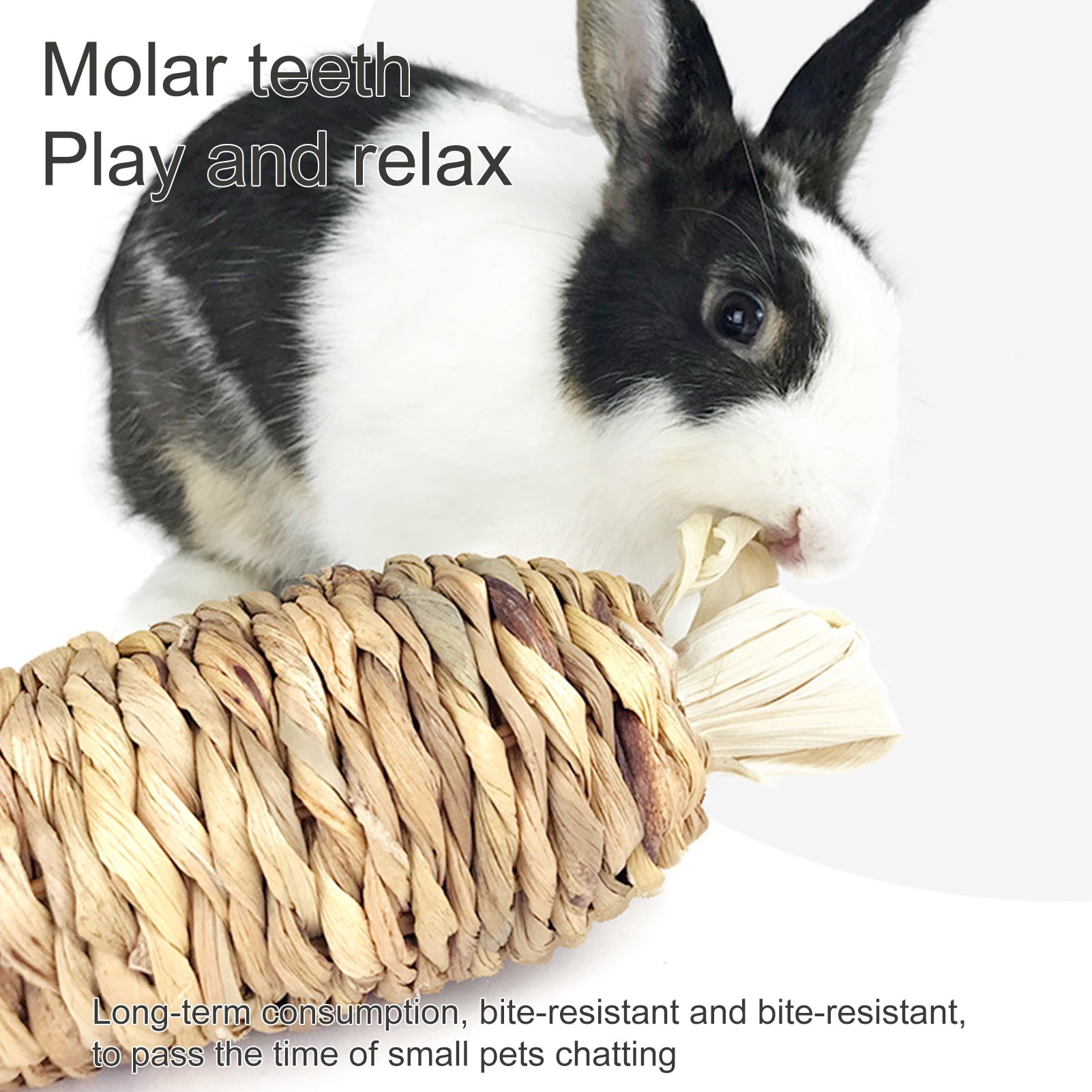 DOPI Molar Toy Minimalistic Exquisite Eco-friendly Bunny Toy Water Hyacinth Grass Carrot for Home