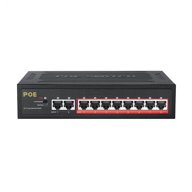 8 Port POE Switch 10/100Mbps Ethernet Switch 8 POE +2 Uplink With Internal Power For Router/IP Camera/ Wireless AP