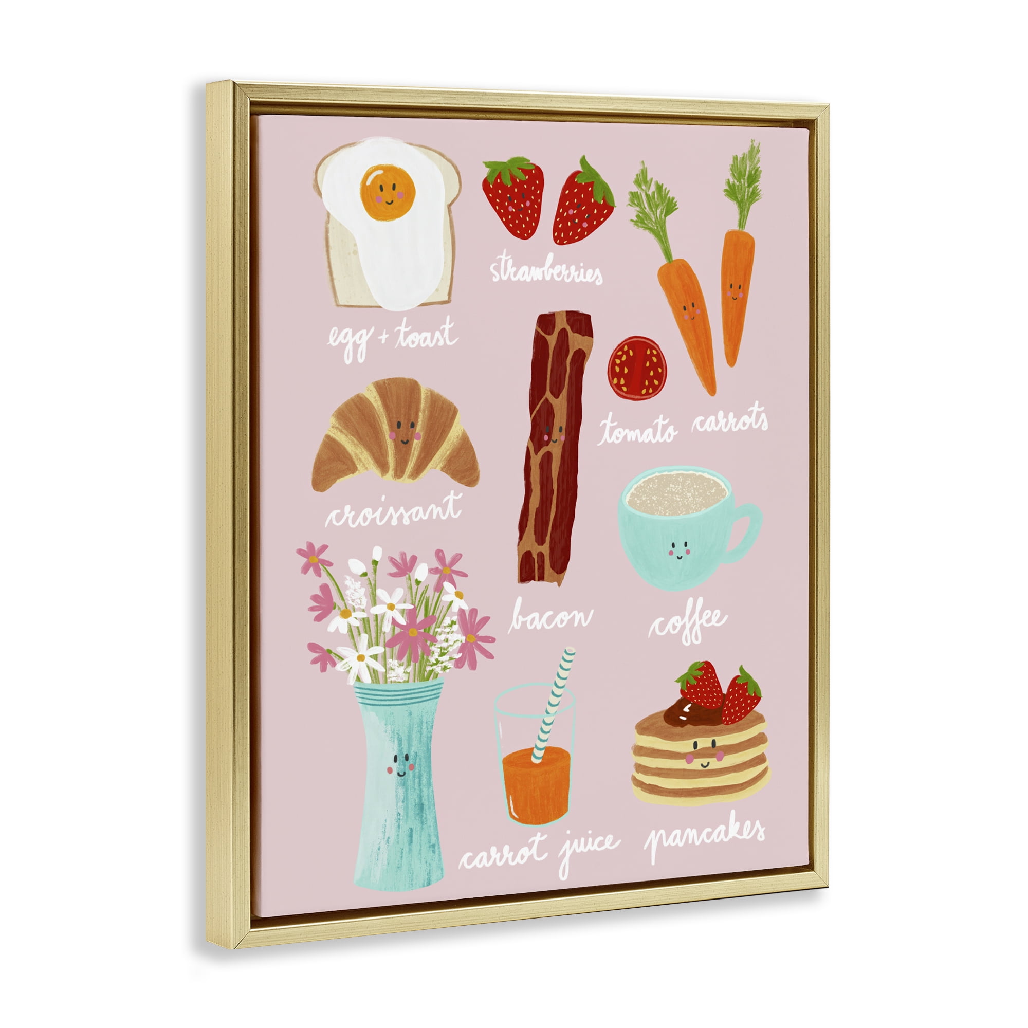Stupell Industries Lush Summer Breakfast Gold Framed Floater Canvas Wall Art, design by Metka Hiti
