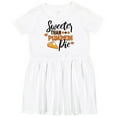thumbnail image 3 of Inktastic Thanksgiving Sweeter Than Pumpkin Pie Girls Toddler Dress, 3 of 5