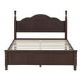 thumbnail image 3 of Aukfa Mid-Century Solid Wood Full Size Bed Frame with 43" Tall Herringbone Headboard, Heavy Duty, Dark Brown, 3 of 8