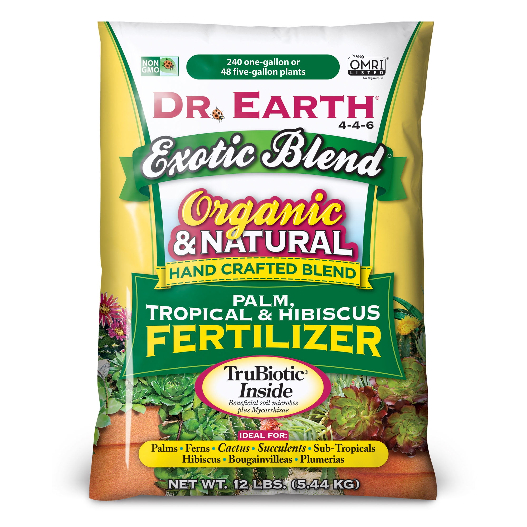 Dr. Earth Palm, Tropical & Hibiscus Organic Plant Food, 4-4-6 Fertilizer, 12 lb
