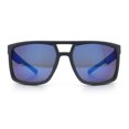 thumbnail image 5 of Mens Color Mirror Mobster Racer Flat Top Plastic Rectangle Sunglasses Grey - Blue Mirror, 5 of 8