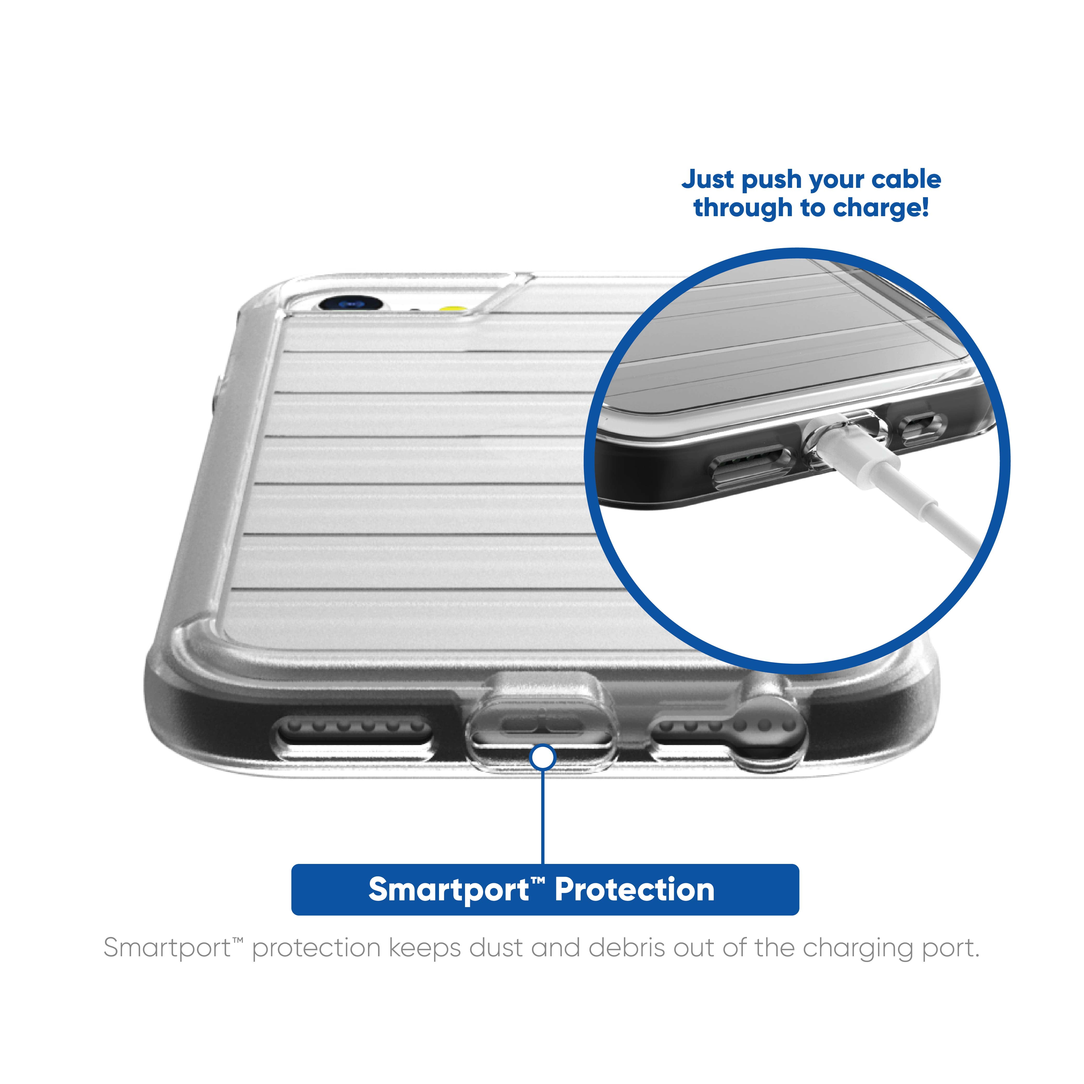 onn Slim Rugged Phone Case for iPhone 6/6s/7/8/SE 2020/SE 2022, Clear