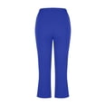 thumbnail image 6 of Womens Capri Leggings with Button Slit Hem High Waisted Stretch Soft Capris Casual Summer Beach Travel Pants (3XL, Blue), 6 of 8