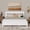 King | White, variant on King Size Bed Tall Panel Headboard Footboard Built In LED Lights USB Charging Station Pinewood Strengthened Frame Walnut