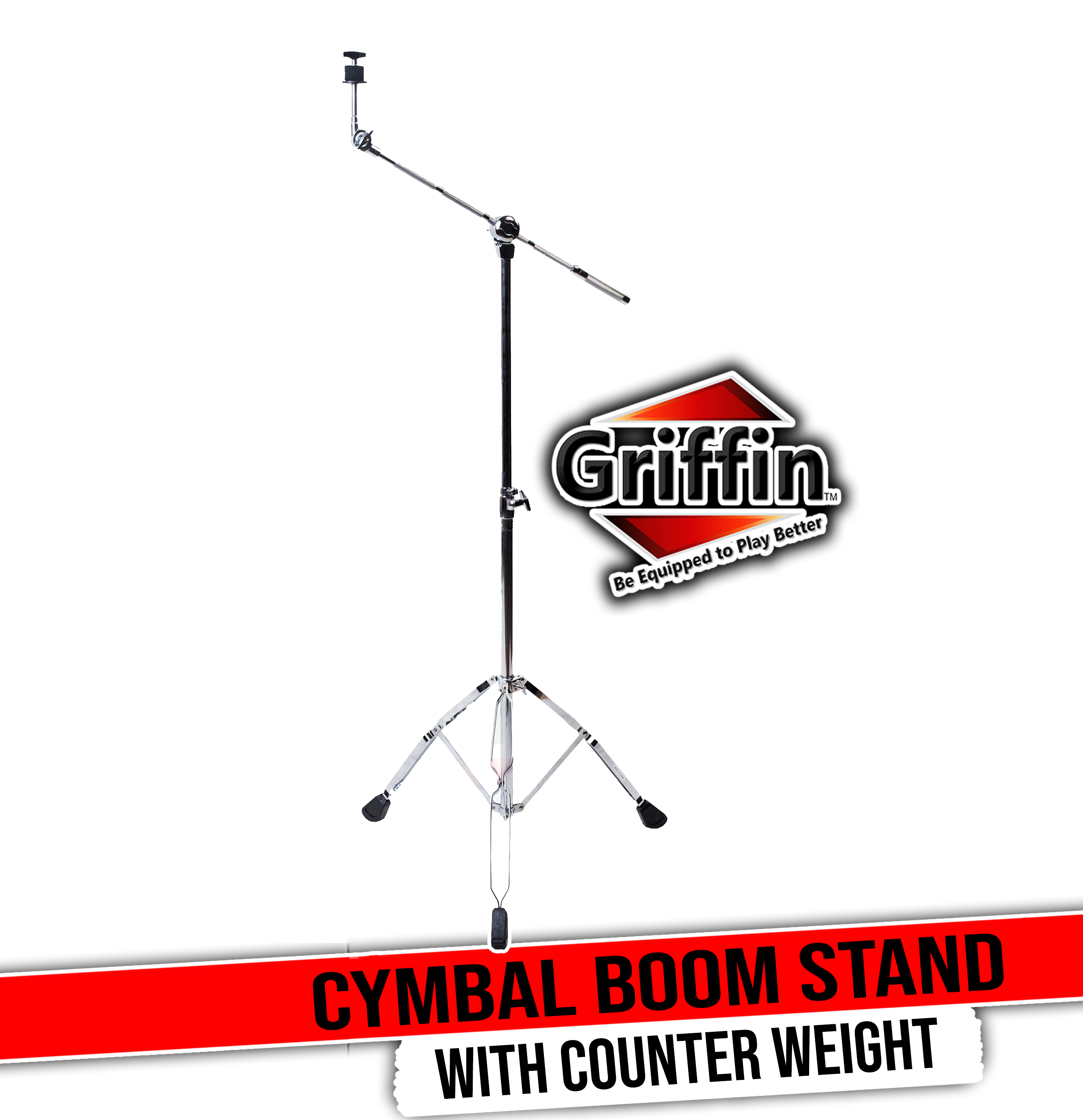 Boom Cymbal Stand by Griffin Double Braced Drum Percussion Gear Hardware Set Adjustable