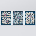 thumbnail image 2 of PixonSign Framed Canvas Print Wall Art Set - Navy Blue Blush Pink Daisy Poster Art - Set of 3 Nature Wilderness Mid-Century Modern Floral Botanical Wall Décor for Living Room - 12"x16"x3 White, 2 of 5