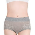 thumbnail image 2 of SNOWSONG Plus Size Panties Seamless Underwear Womens Mid-waisted Tummy Lace Panties Cotton Breathable Hipster Triangles Womens Underwear Cotton Panties for Women Gray L, 2 of 8