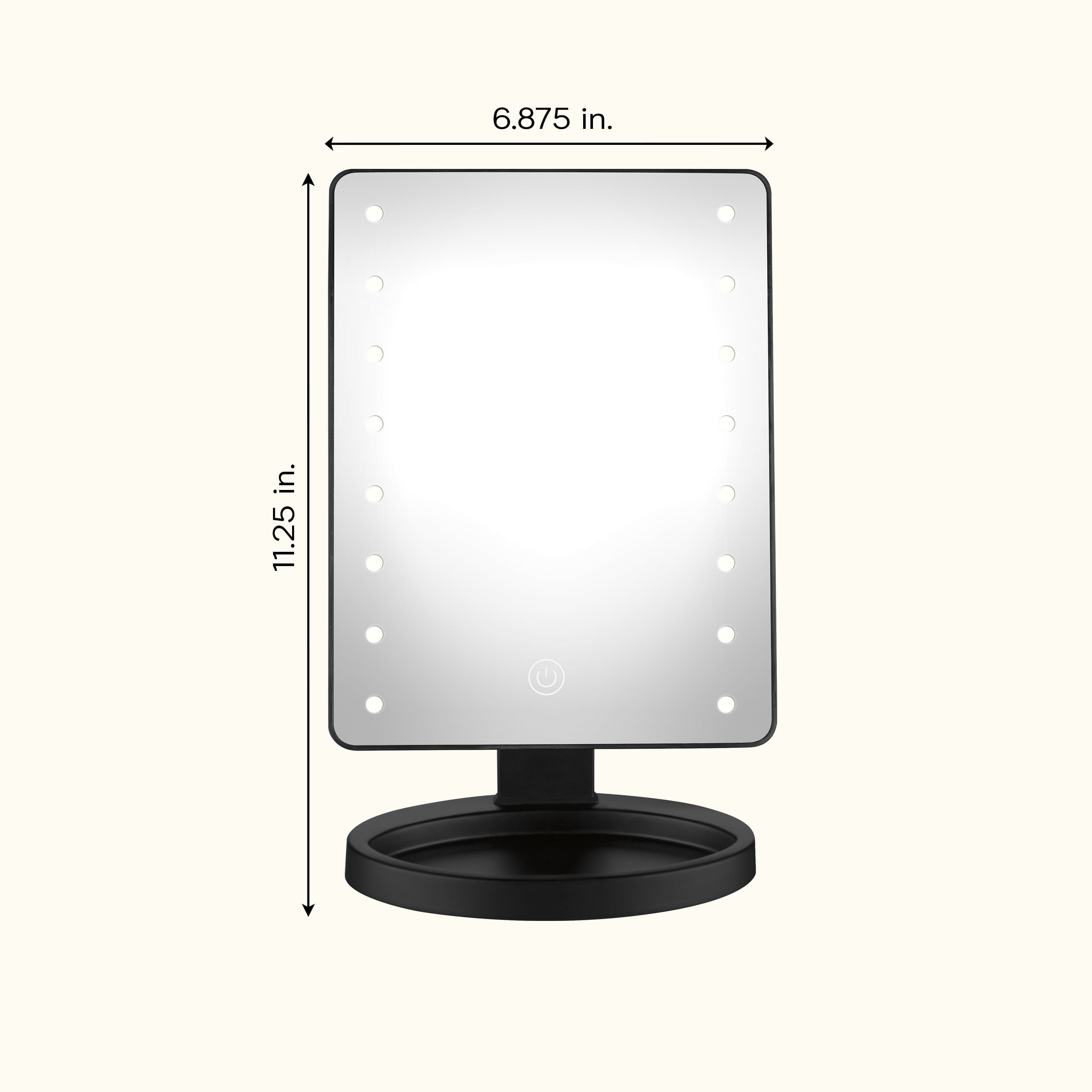 Conair, Lighted Vanity Makeup Mirror, LED Touch Screen, Black