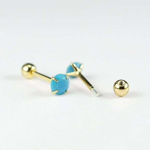 Multiple Sizes Turquoise Screw Back Earrings