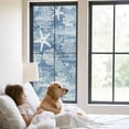 thumbnail image 2 of Haze Blue Coastal Window Privacy Film, Summer Beach Nautical Starfish Coral Vintage Static Cling UV Sun Blocking Heat Control Window Tint Day and Night, Non-Adhesive One Way Privacy Cover 23.6''x59'', 2 of 7