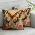 thumbnail image 2 of Nawypu  Butterfly Pattern Throw Pillow Covers Vintage Style Home Decorative Cushion Cover Yellow&amp;Pink Flowers Pillowcase 2pc, 2 of 6
