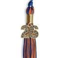 thumbnail image 6 of Endea Graduation Royal Blue/Orange Mixed Color Graduation Tassel with Gold Date Drop, 6 of 10