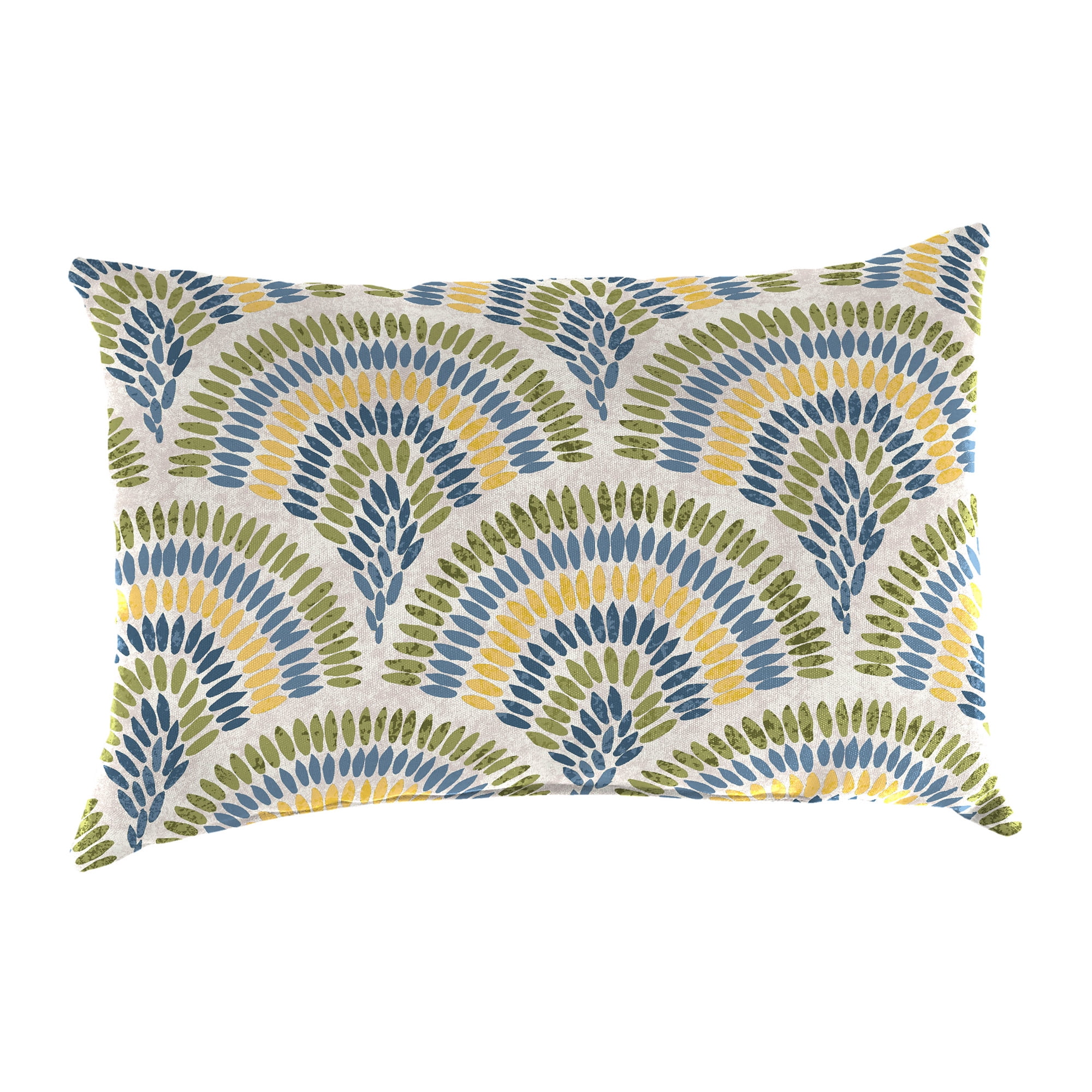 Jordan Manufacturing 14" x 20" Breaker Butter Multicolor Dash Rectangular Outdoor Lumbar Throw Pillow (2 Pack)