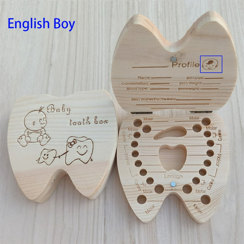 Tooth Storage Box for Kids, Mini Multipurpose Tooth Holder Wooden