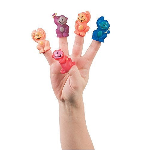 24 packs Fun Express Safari Zoo Theme Finger Puppets 