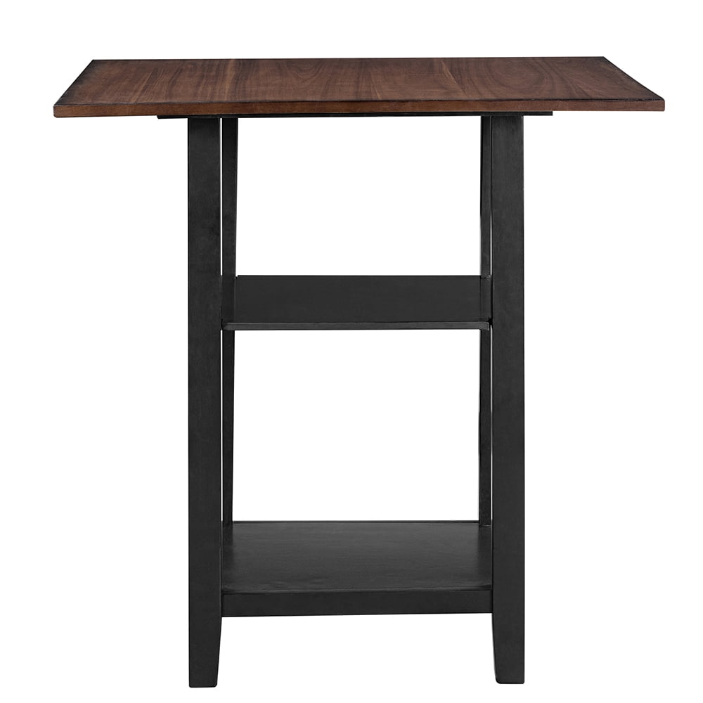 Kepooman 5 Piece Dining Set with Storage Shelves, Black Kepooman 5 Piece Dining Set with Storage Shelves, Black