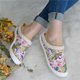 thumbnail image 1 of Zapatos de lona de corte bajo de fondo plano para mujer Zapatillas de algodón antideslizantes planas informales versión perezosa de un pie Wmkox8yii hj789, 1 of 6