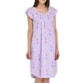 thumbnail image 3 of Ezi Women's Cotton-rich Short Sleeve Nightgown,2X,Lavender, 3 of 7