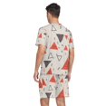 thumbnail image 2 of joogoo Men's Pajama Set Abstract Geometrical Art Print V-Neck Pj Shorts Set 2 Piece Loungewear Sleepwear XL, 2 of 7