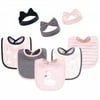 Hudson Baby Infant Girl Cotton Bib and Headband or Caps Set 8pk, Swan, One Size