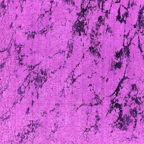Ahgly Company Indoor Square Oriental Pink Industrial Area Rugs, 4' Square