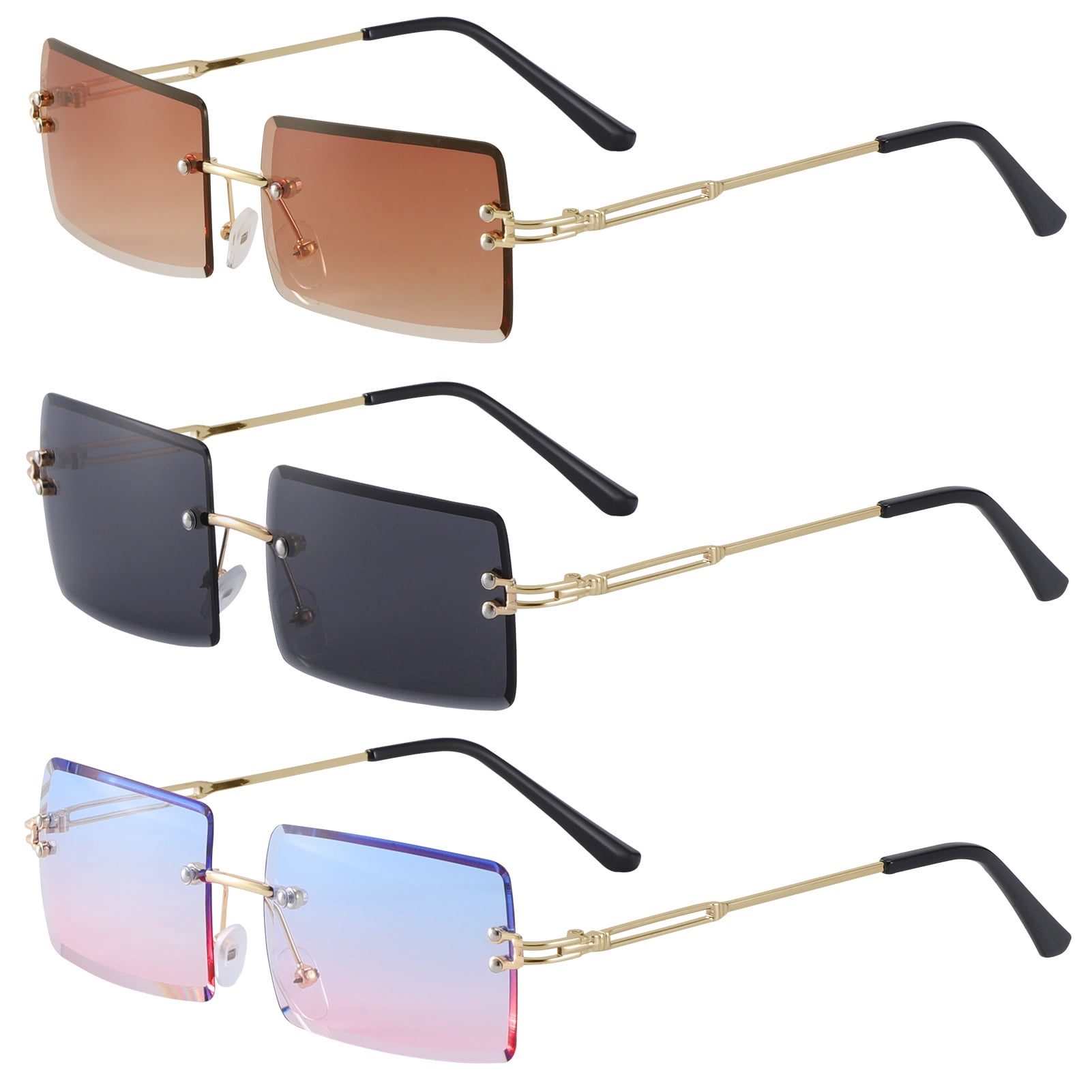 Wholesale lot Women's DG Eyewear Rimless Small Tint Shades Designer Sunglasses 