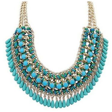 Turquoise Statement Chain Necklace