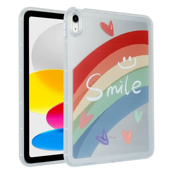 Allytech Case for Apple iPad 10th Generation 10.9 inch 2022, [Air-Guard Corners] [Precise Cutouts] Shockproof Soft TPU Ultra Slim Case with Stylish Pattern for Women Men - Rainbow