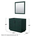 thumbnail image 4 of Wyndham Collection Miranda 42" Wood Single Bathroom Vanity in Green/Black Trim, 4 of 5