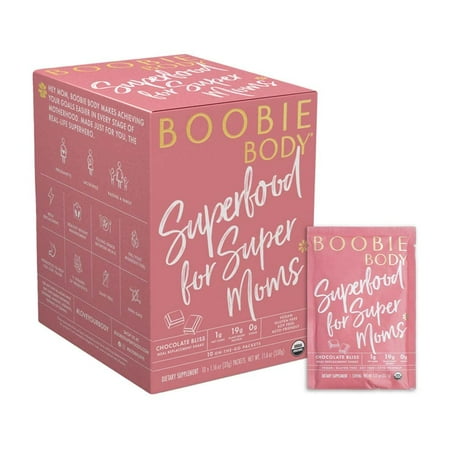 Boobie Body Organic Superfood Protein Shake Chocolate Bliss (1.16 oz Single Serve Packet, Pack of 10)