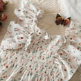 thumbnail image 5 of Gaexia Girls Dresses ,Toddler Children Girls Short Sleeve Flowers Prints Dresses Dress Clothes (White,4-5 Years), 5 of 7