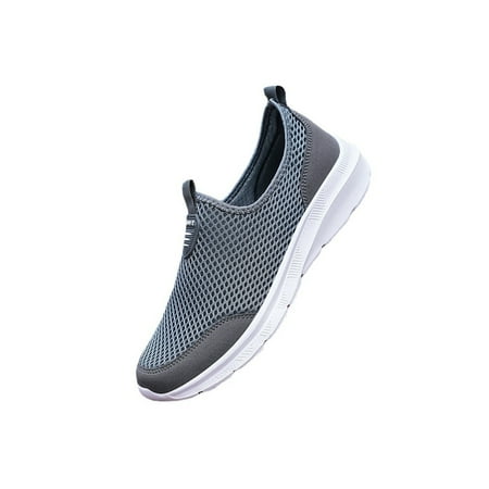 

Daeful Mens Casual Shoe Sport Walking Shoes Slip On Sneakers Men Fashion Breathable Mesh Flats Gray 6