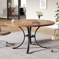 thumbnail image 4 of Tribesigns Round Conference Table, 47" Small Meeting Table with Wooden Texture Surface, Circle Business Seminar Table, Breakroom Table, Reception Negotiation for Office (Brown), 4 of 5