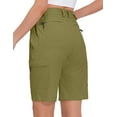 thumbnail image 7 of Mapamyumco Women's 10 Inch Inseam Hiking Cargo Shorts Quick Dry Lightweight Golf Shorts Bermuda for Summer Travel Size M, 7 of 7